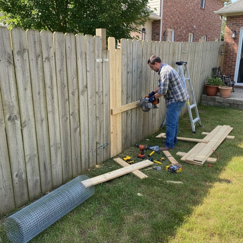 Privacy Fence Gate Repair detail